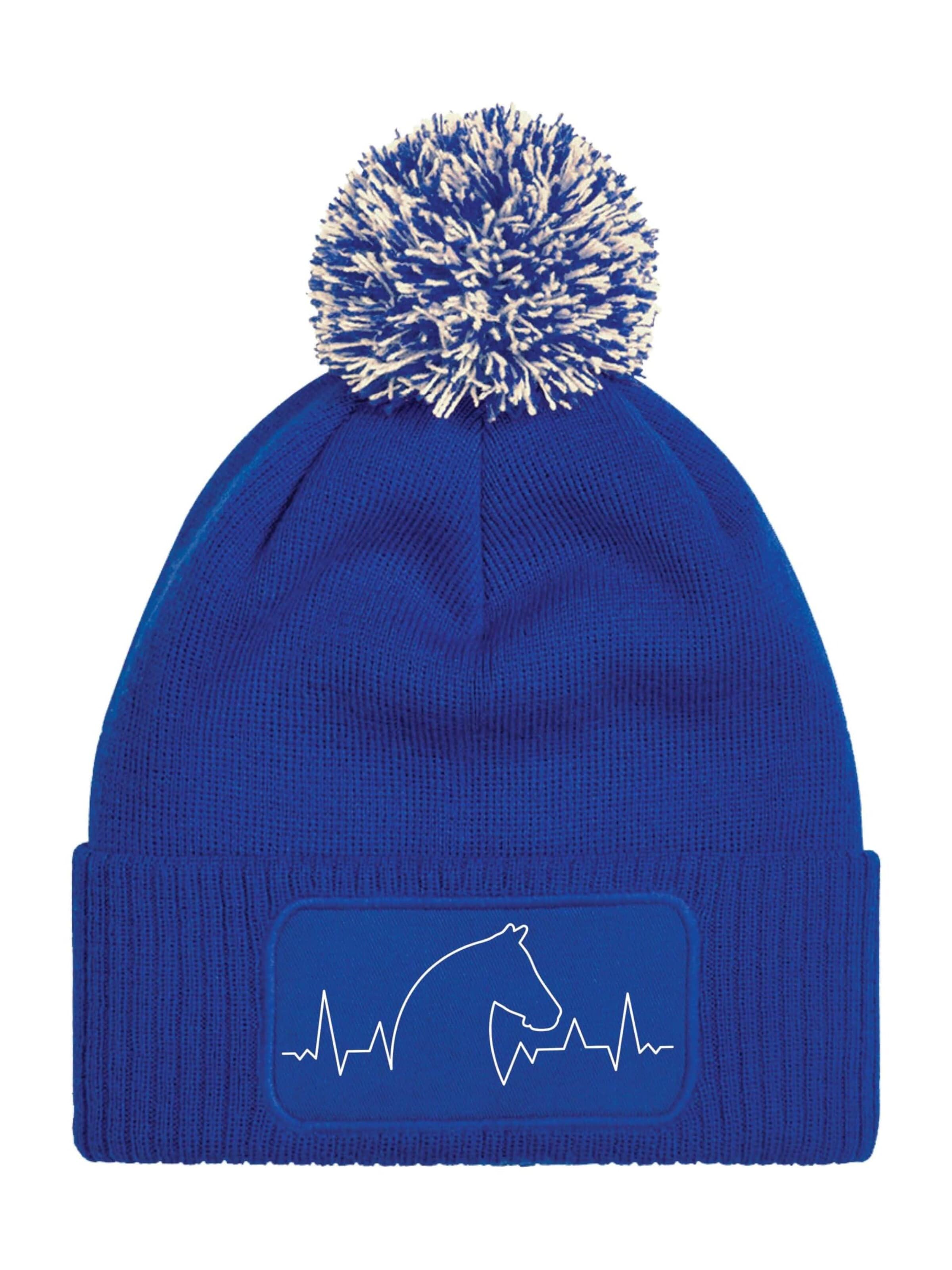Youth Designz Beanie 'Heartbeat Pferd' in Blue: front