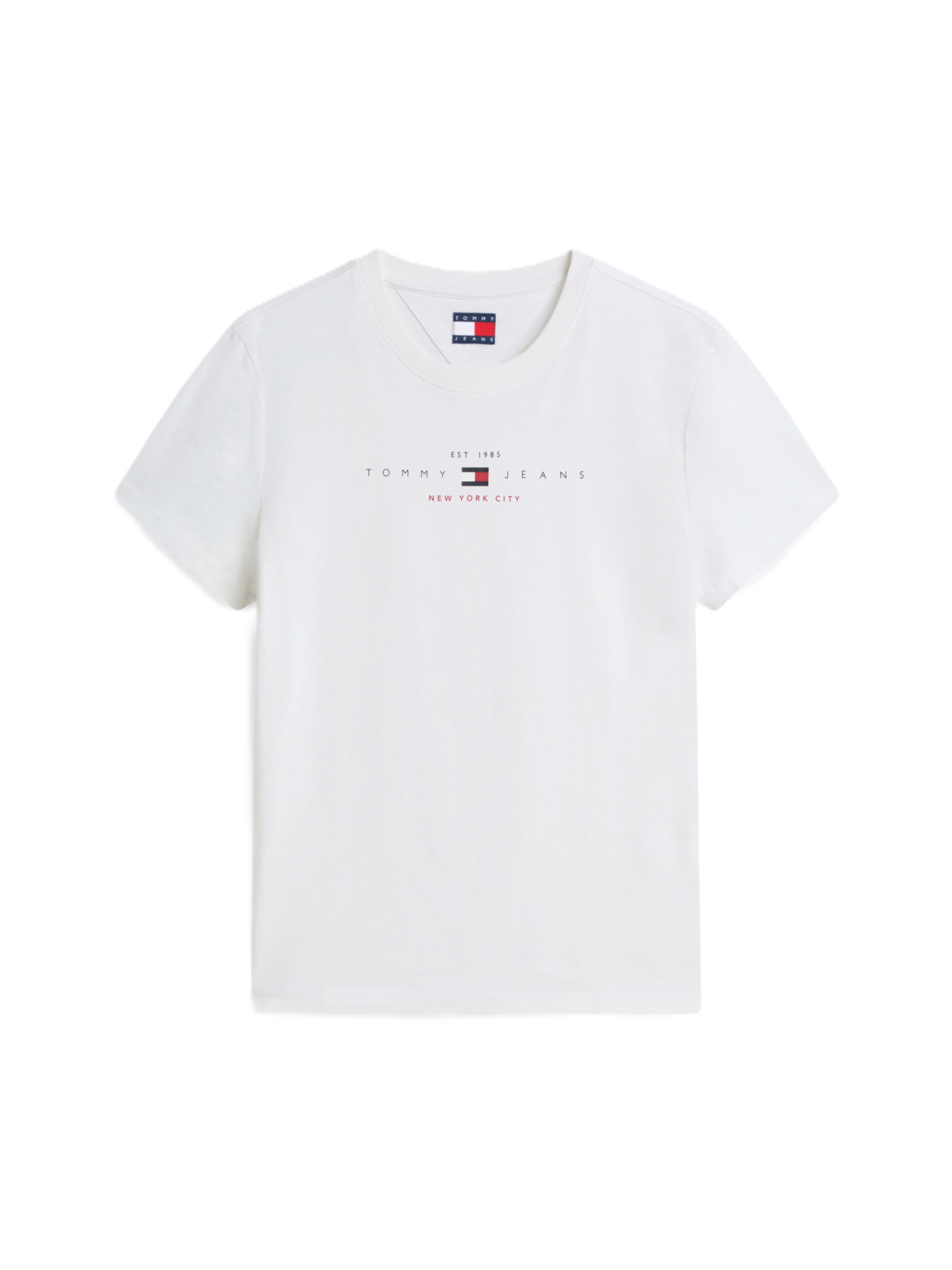 Tommy Jeans - Camisa 'Linear Logo' em branco: frente