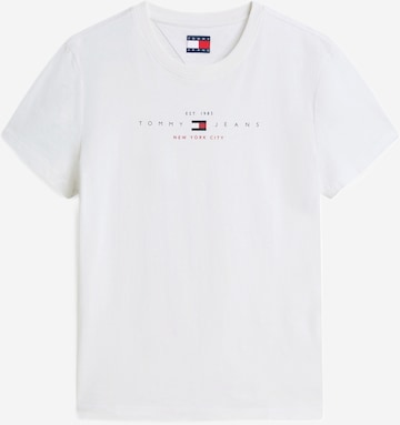 Tommy Jeans - Camisa 'Linear Logo' em branco: frente