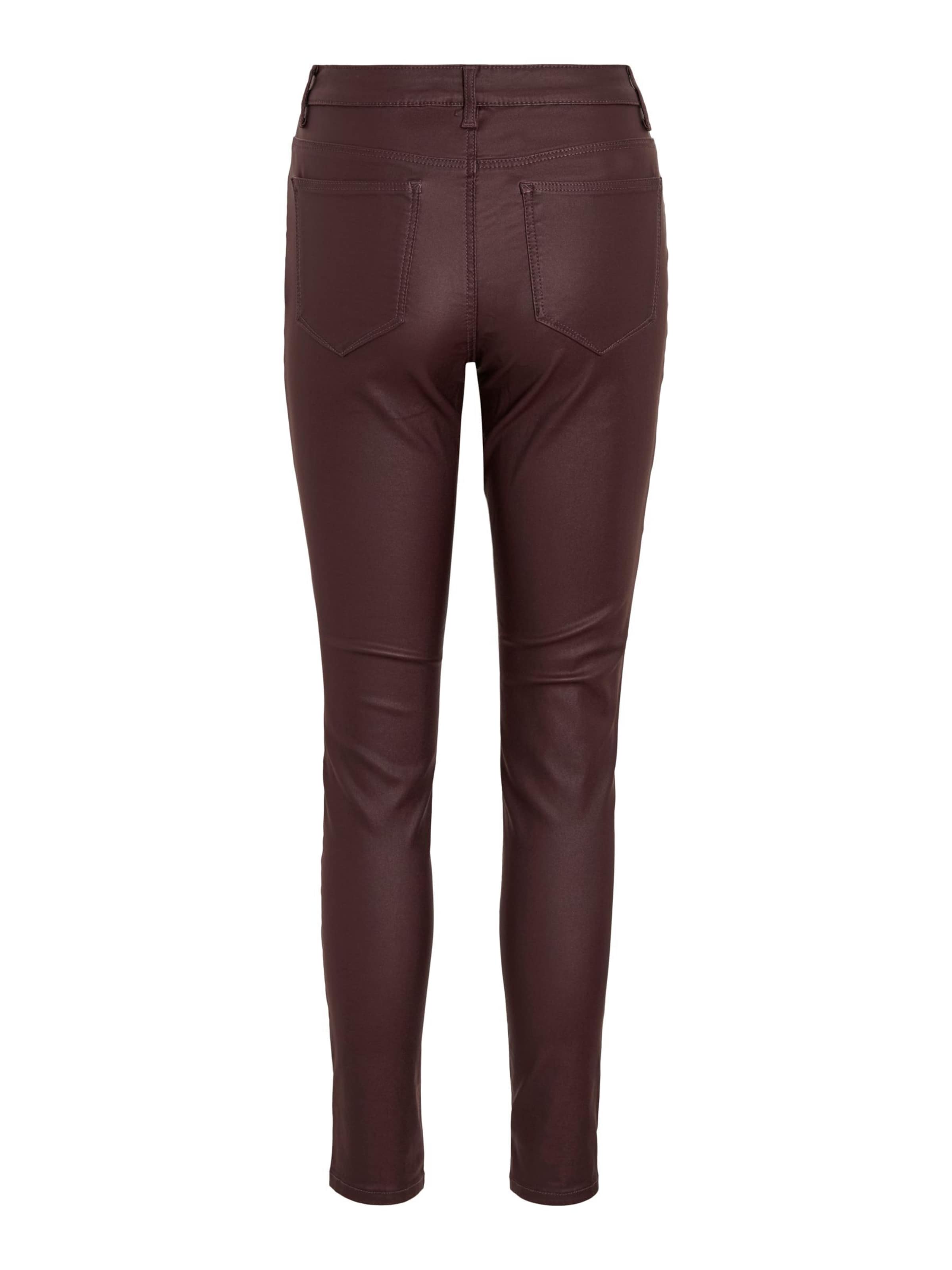 VILA Slim fit Trousers 'SARAH' in Red
