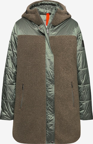 Ulla Popken Between-seasons coat in Green: front