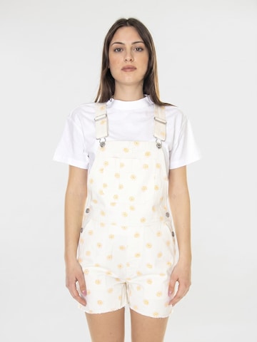 Brixton Jumpsuit 'W' Christina Short Overall Off White Daisy Dot' in White: front