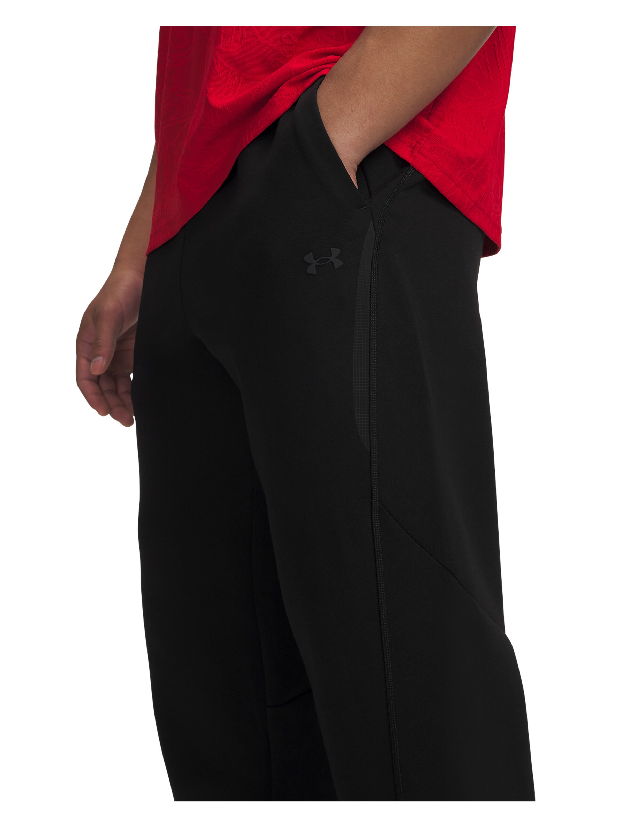 UNDER ARMOUR Regular Sportbroek 'Unstoppable Flc' in Zwart