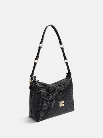 Clio Crossbody bag 'CHARLY MINI SHINY REPTILE' in Black