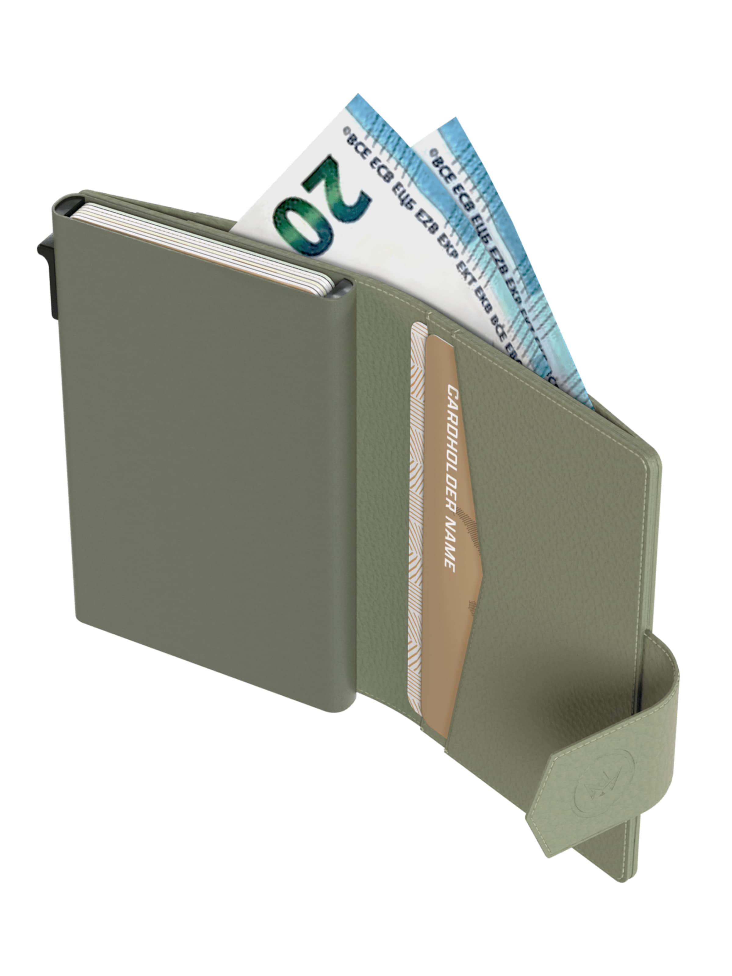 Prowallet Wallet 'Pasjeshouder Plus Pebble' in Green