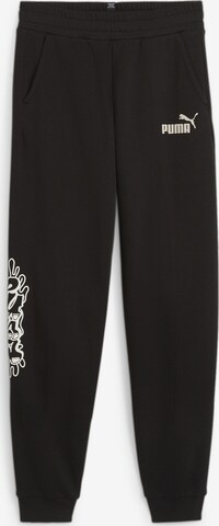 PUMA Tapered Sportbroek 'ESS+' in Zwart: voorkant