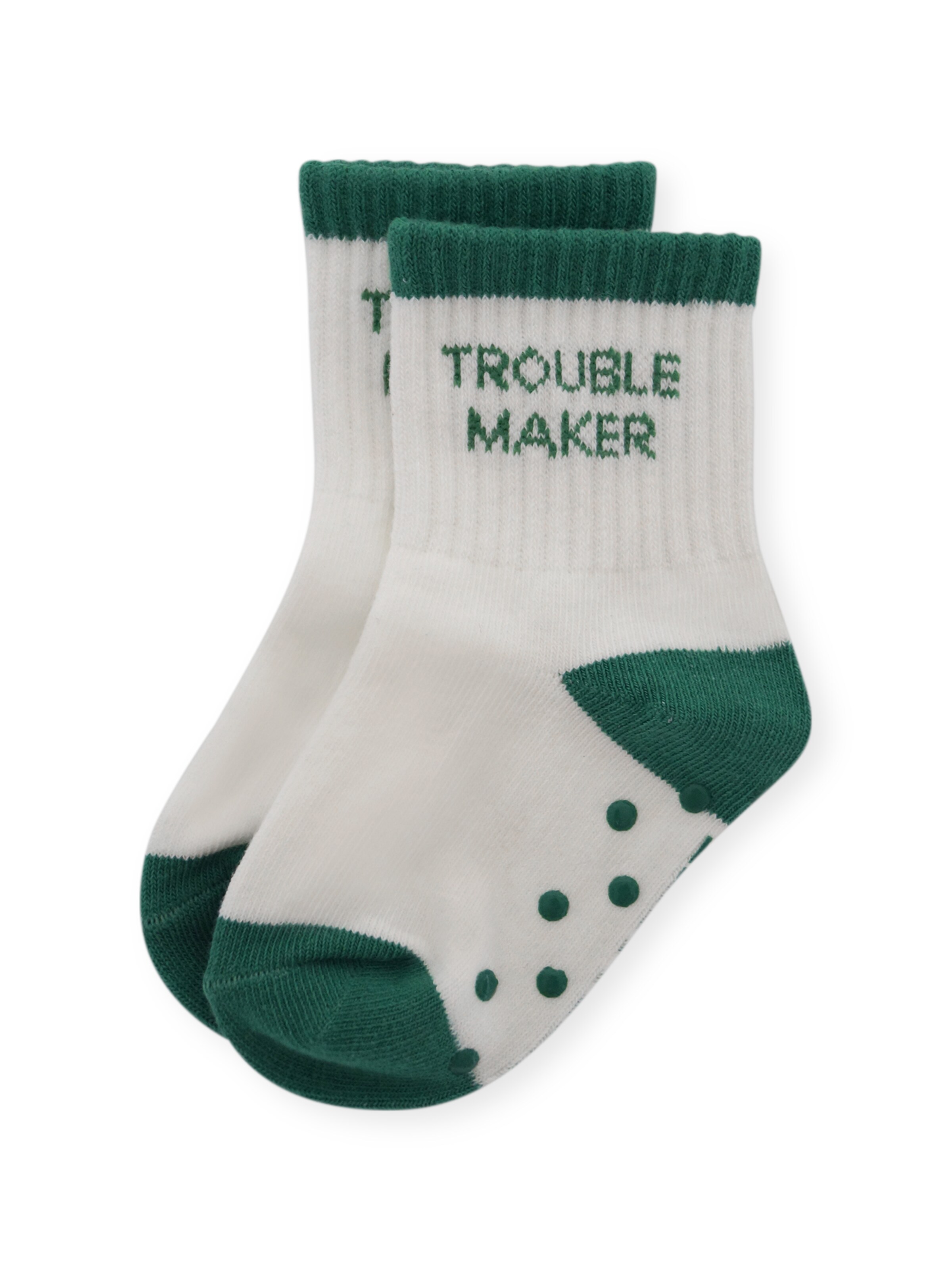 Pippa & Piet Socken 'Trouble Maker'‌‌‌‌‌‌‌ in Grün: Vorderseite