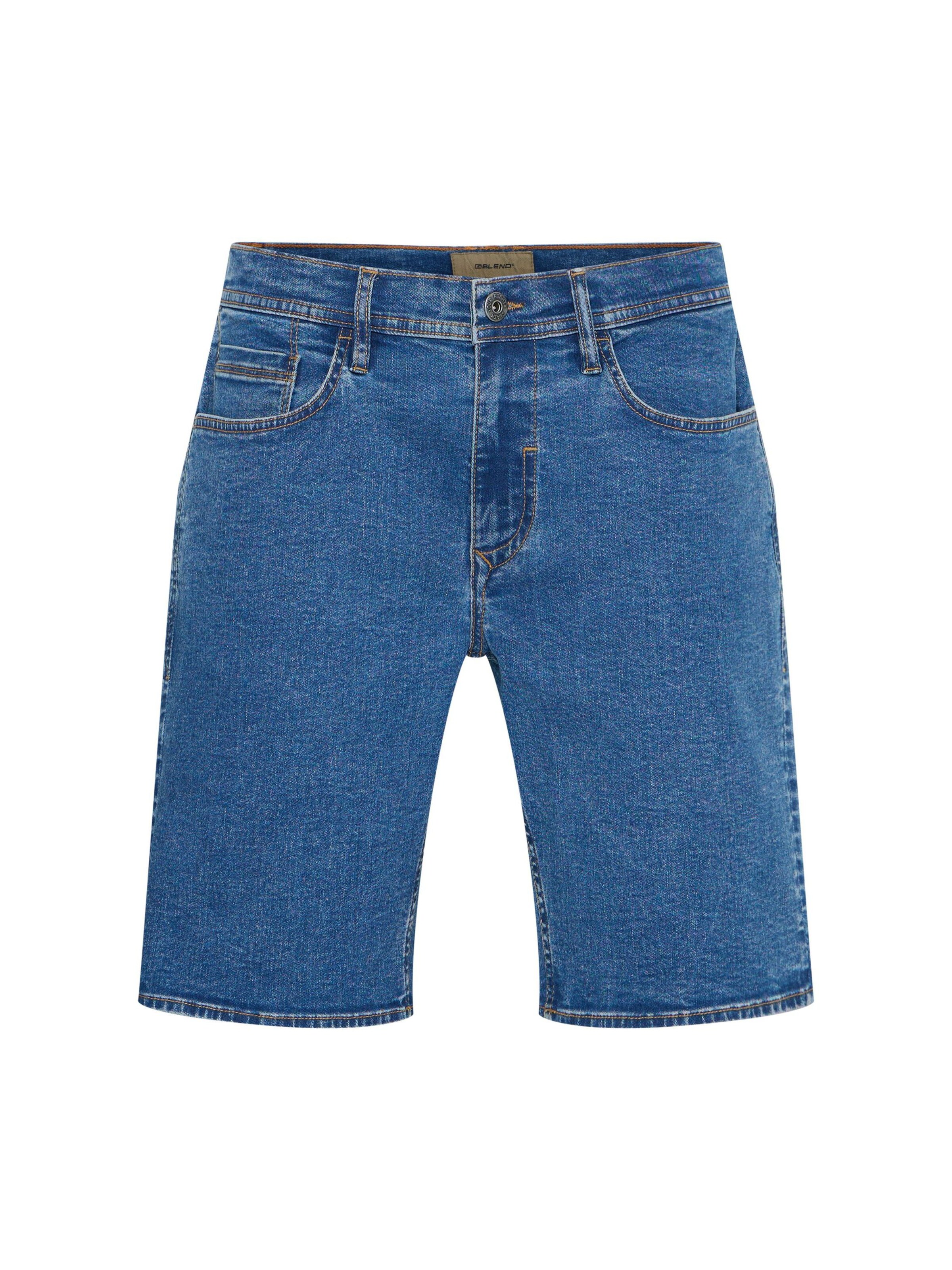 BLEND Skinny Shorts ' BHTWISTER-Denimshorts-Mulitflex ' in Blau: Vorderseite