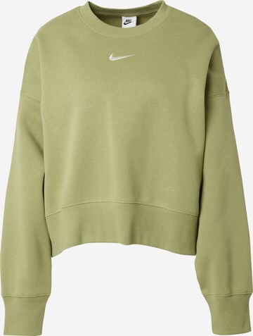 Nike SportswearSweater majica 'Phoenix Fleece' - zelena boja: prednji dio