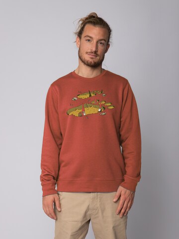 Sweat-shirt 'Gnome Footprint' Watapparel en marron : devant