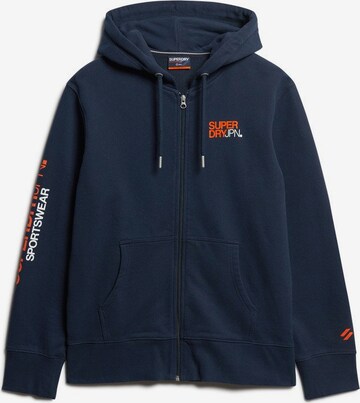 Veste de survêtement Superdry en bleu : devant