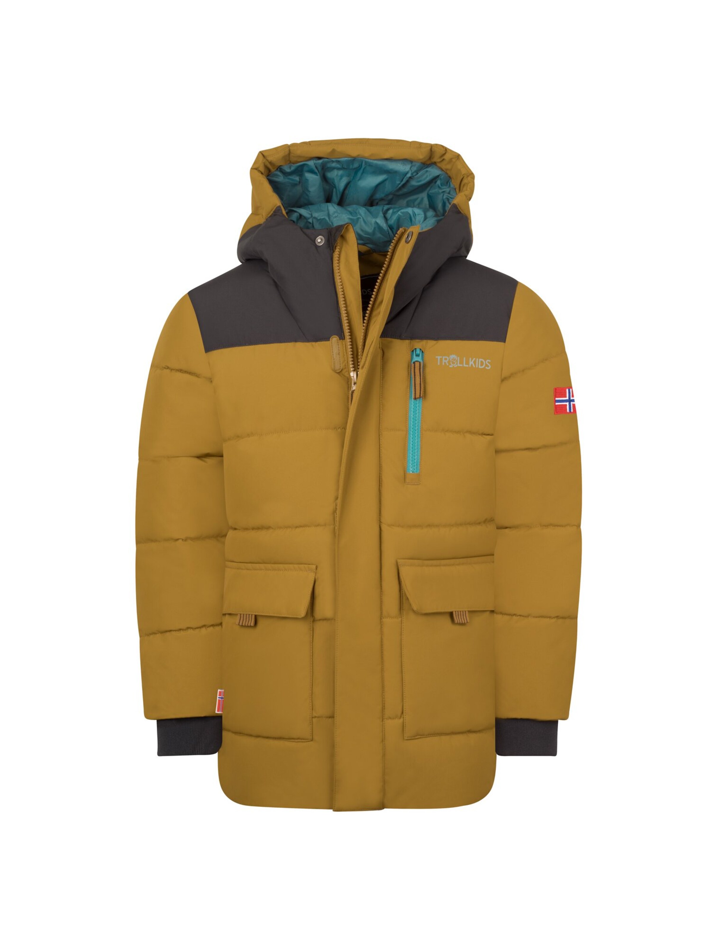 TROLLKIDS Winter Jacket in Brown: front