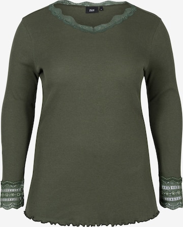 Zizzi Blouse 'MLIV' in Groen: voorkant