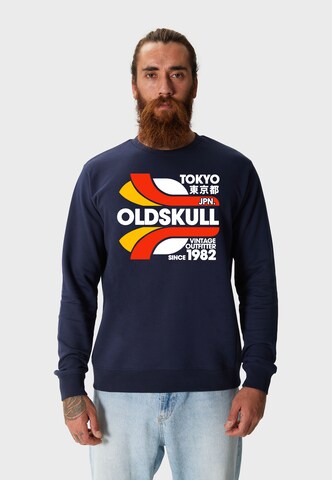 Oldskull Sweatshirt 'Retro Tokyopolis' in Blue: front