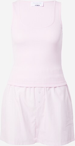 florence by mills exclusive for ABOUT YOU - Pijama de pantalón corto 'Fresh Linen ' en rosa: frente