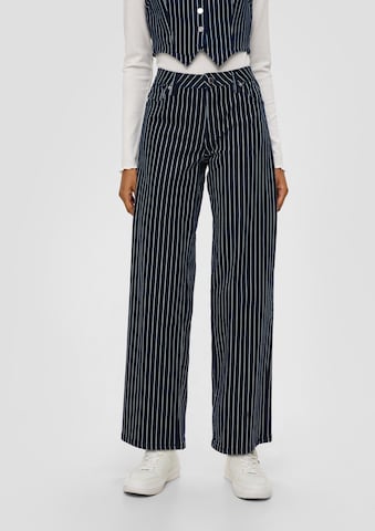 QS Wide leg Pants in Blue: front