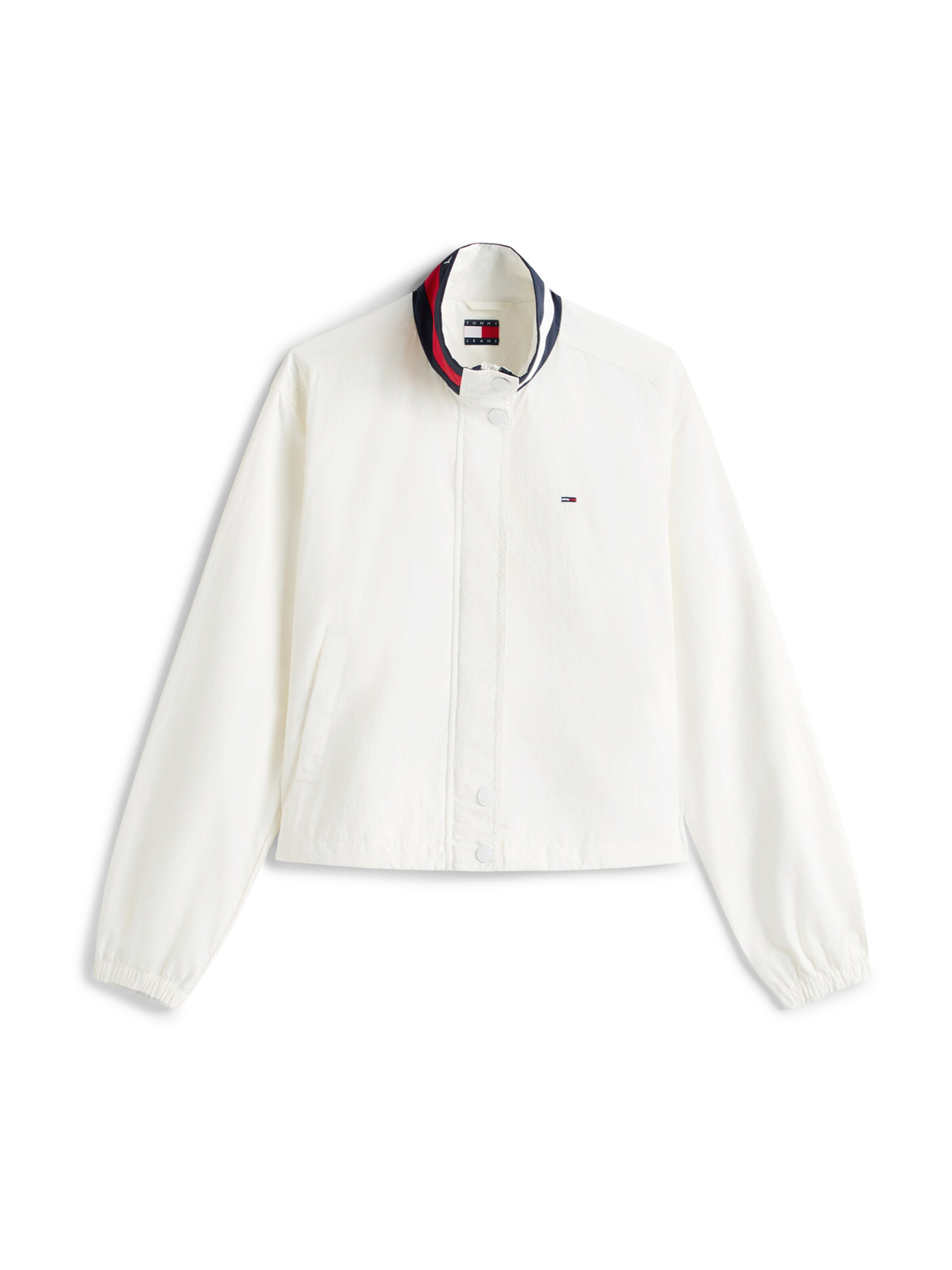 Tommy Jeans Přechodná bunda 'ESSENTIAL' – bílá: přední strana