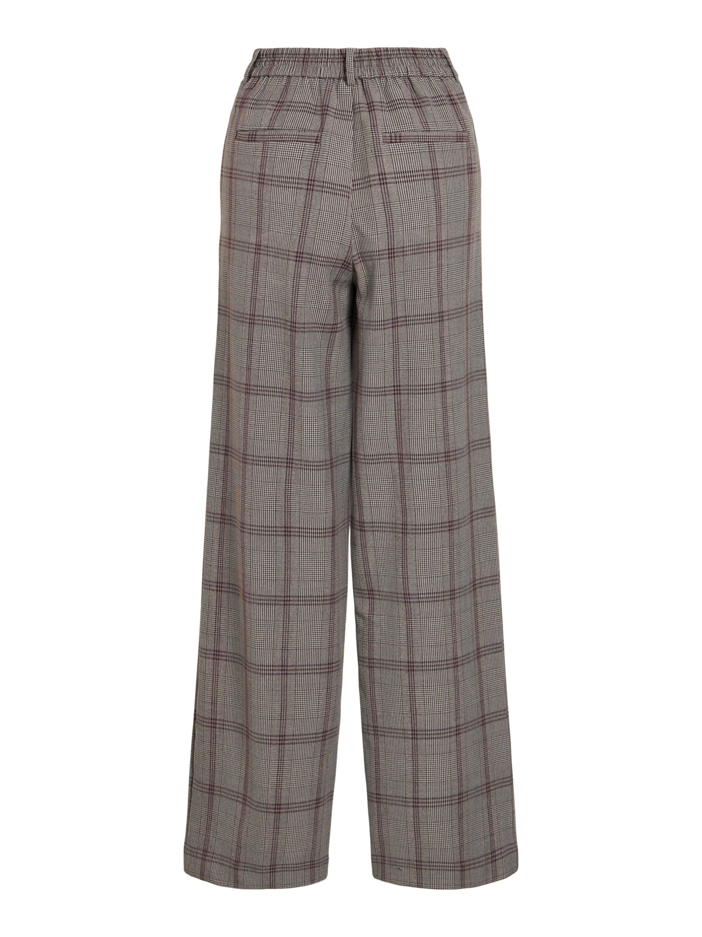 VILA Wide leg Pants 'VIVARONE' in Brown