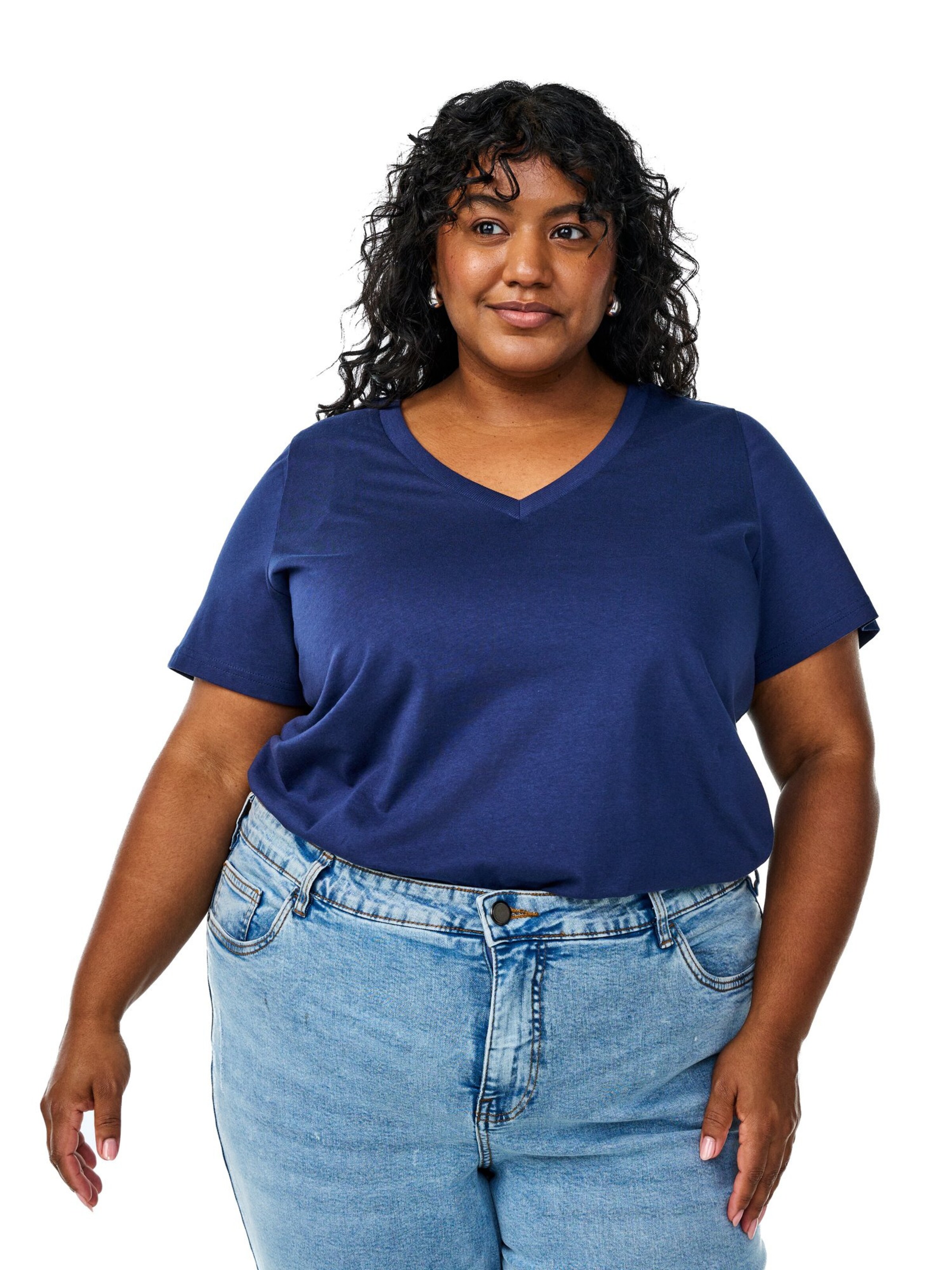 Zizzi - Camiseta &#x27;Charlin&#x27; en azul: frente