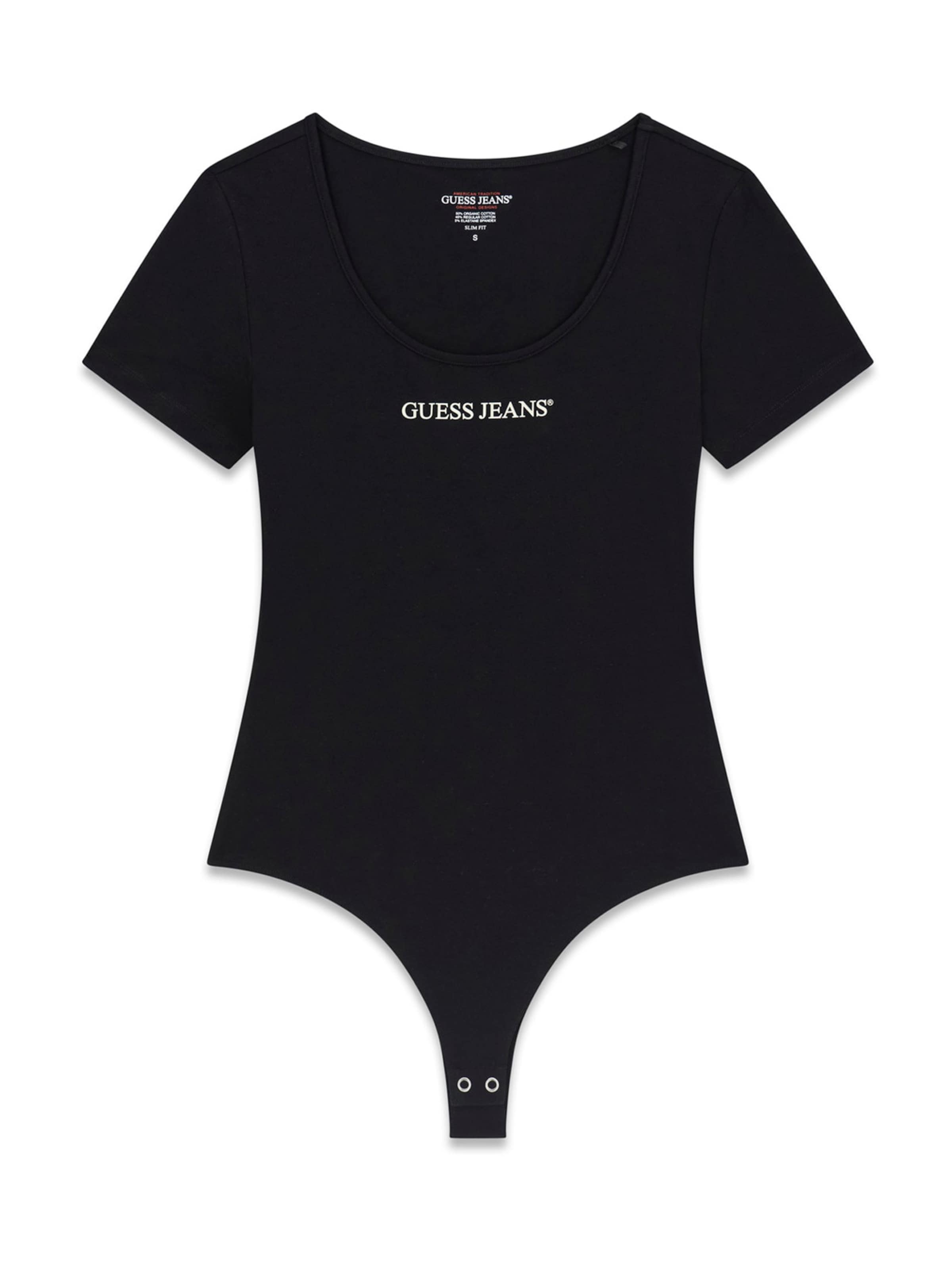 GUESS JEANS Κορμάκι-μπλουζάκι σε μαύρο: μπροστά