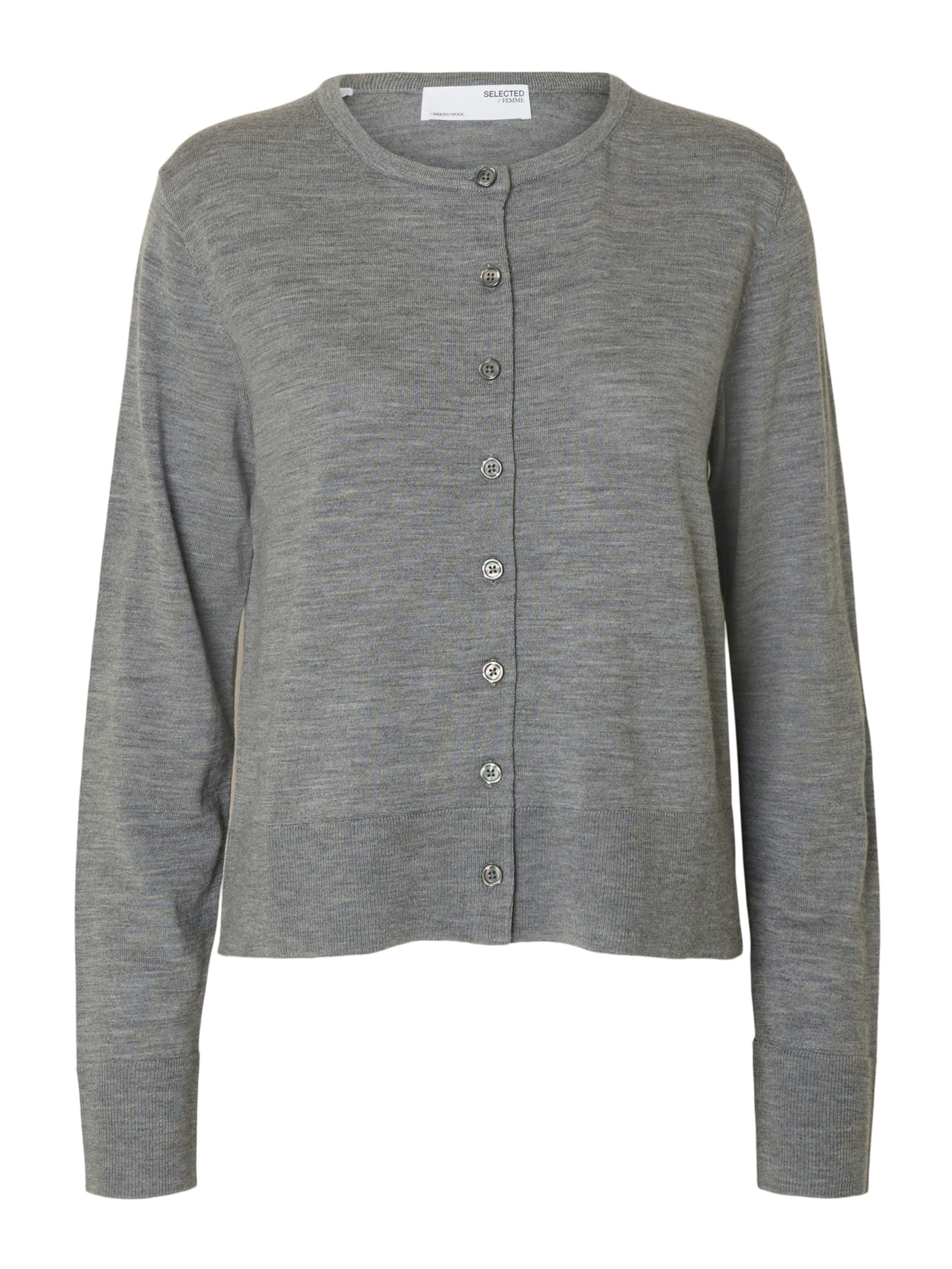 SELECTED Knit cardigan 'SLFTHEA' in Grey: front