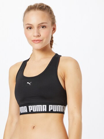 PUMA Bustier Sport bh in Zwart: voorkant