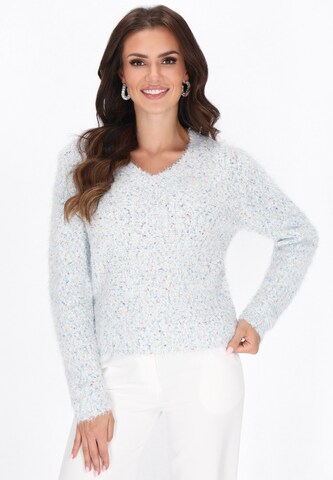 balta faina Megztinis: priekis