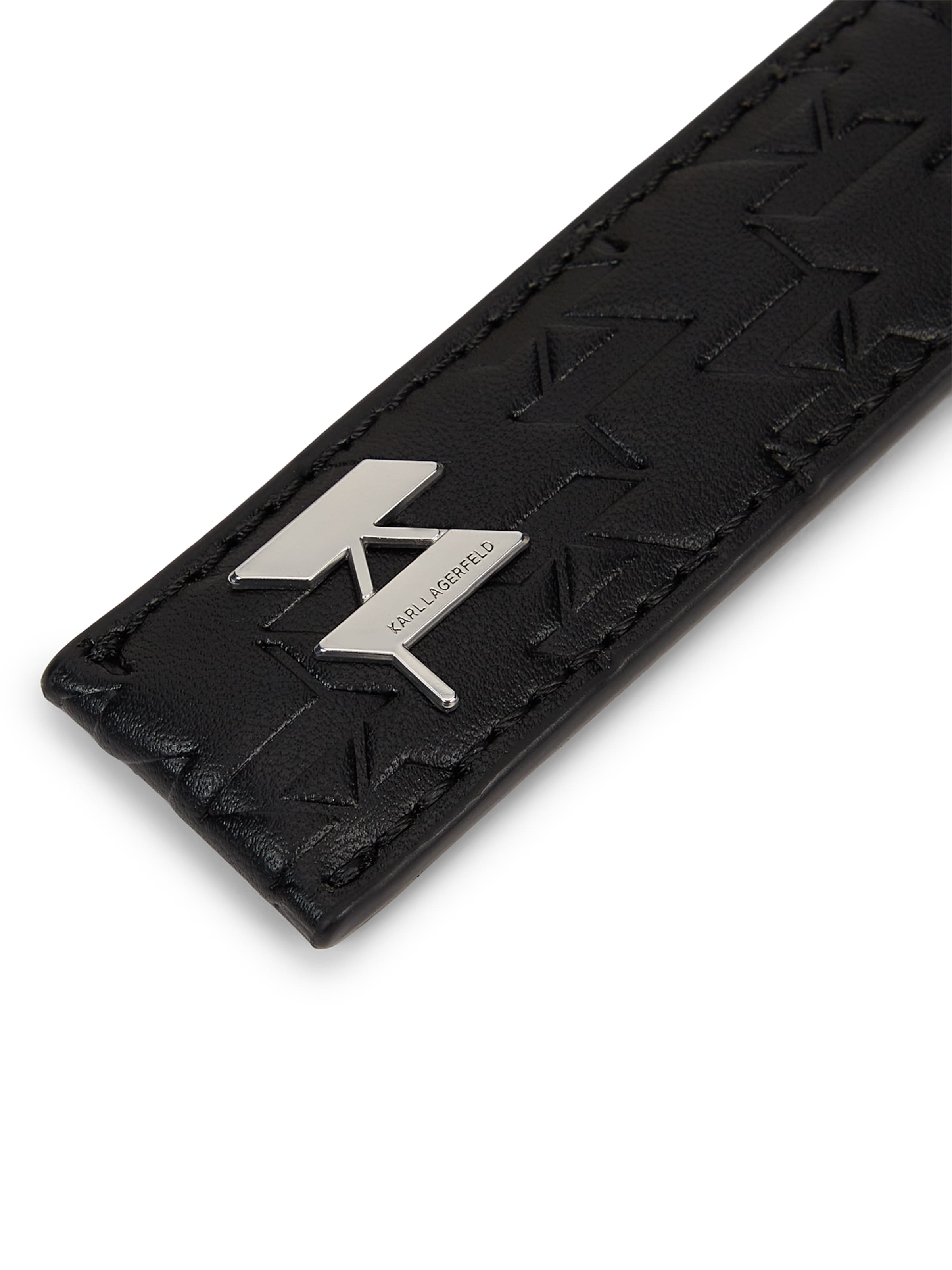 Porte-clés ' K/Monogram Geprägter Schlüsselanhänger ' Karl Lagerfeld en noir