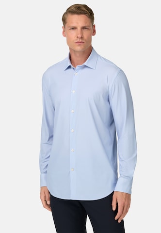 Coupe slim Chemise Boggi Milano en bleu : devant