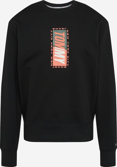Tommy Jeans Sportisks džemperis, krāsa - gaiši sarkans / melns / balts, Preces skats