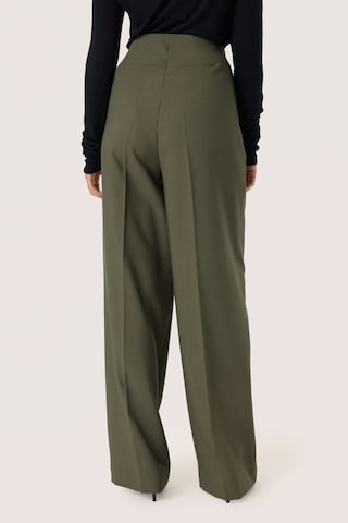 SOAKED IN LUXURY Wide Leg Bukser 'Corinne' i grøn