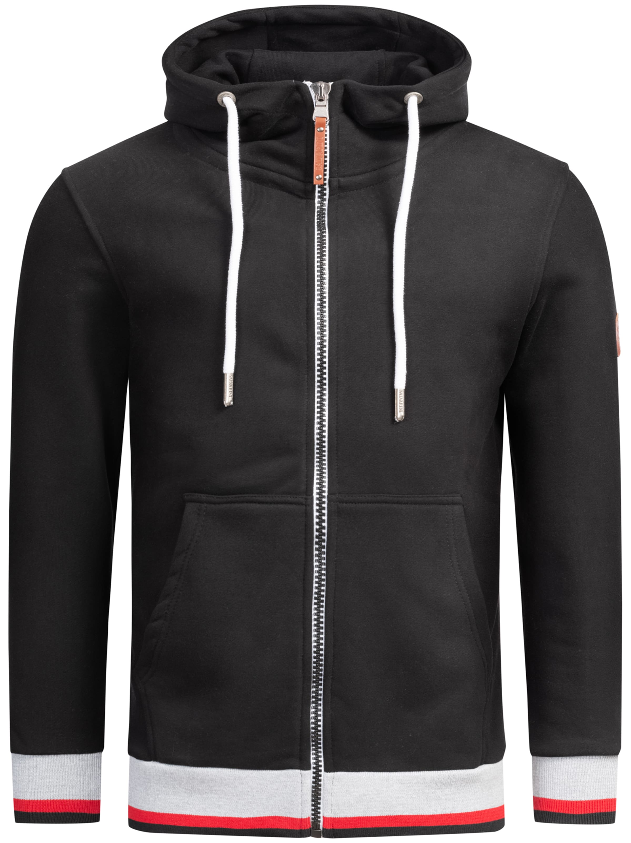 Alessandro Salvarini Sweatjacke in Schwarz: Vorderseite