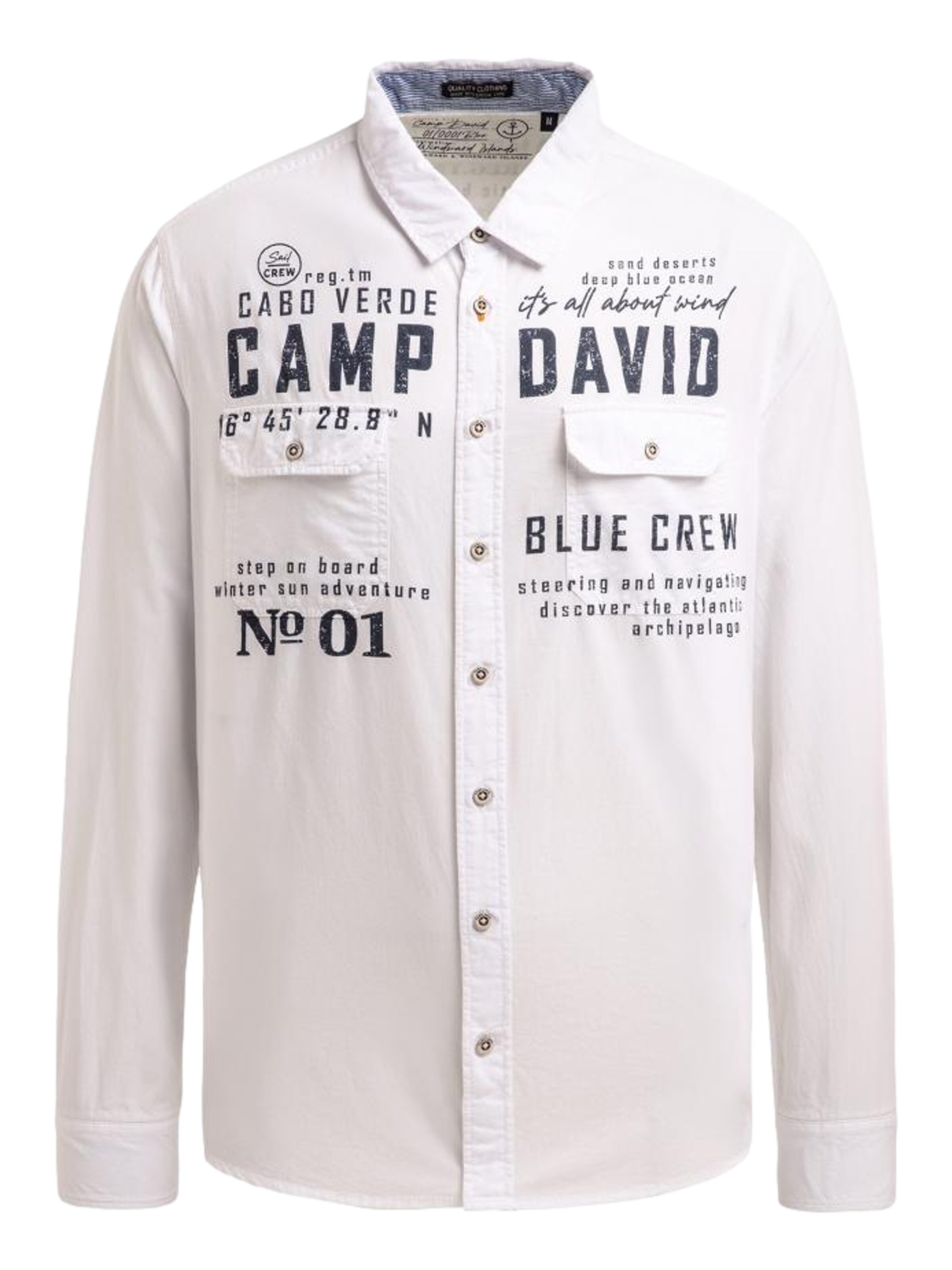 Regular fit Camicia di CAMP DAVID in bianco: frontale