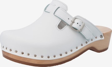 BERKEMANN Clogs 'Riemen-Toeffler' in White: front