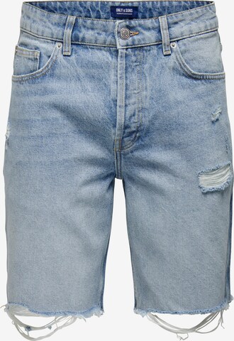 Only & Sons Regular Shorts 'EDGE' in Blau: predná strana