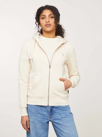 recolution Zip-Up Hoodie ' Dahlia ' in Beige: front