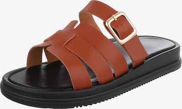 Ital-Design Mules in Brown: front