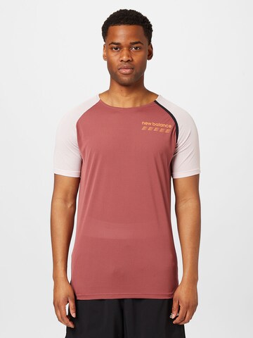 T-Shirt fonctionnel 'Accelerate Pacer' new balance en marron : devant