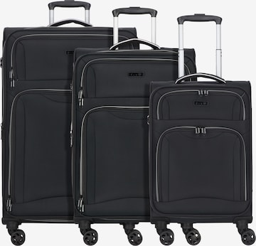 D&N Suitcase Set in Black: front