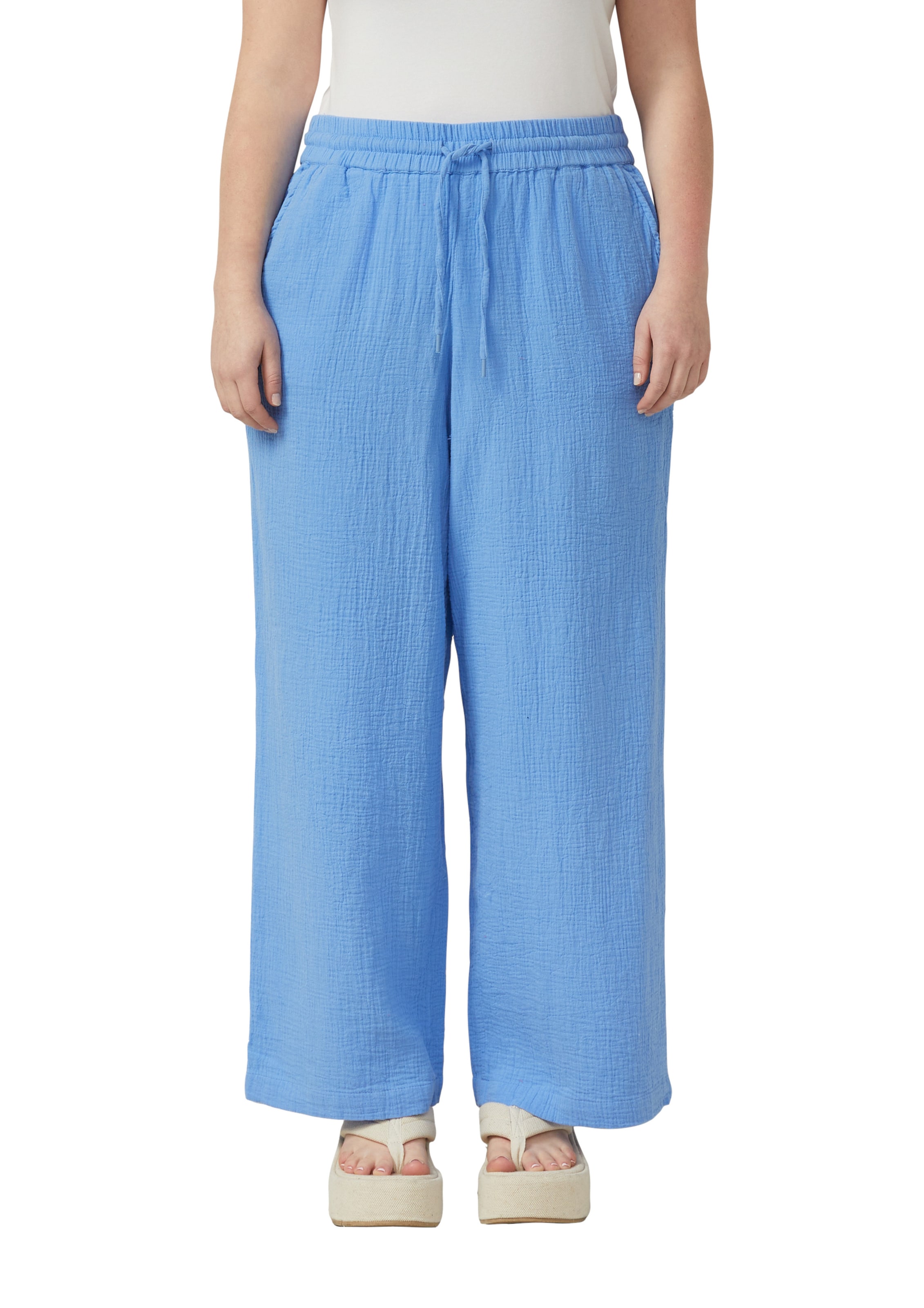 QS Wide leg Broek in Blauw