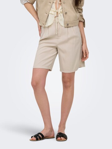 ONLY Regular Bandplooibroek 'ONLAris' in Beige: voorkant
