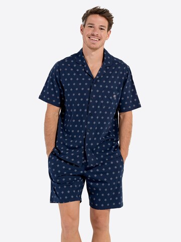 HOM Pyjama kort ' Indio ' in Blauw: voorkant