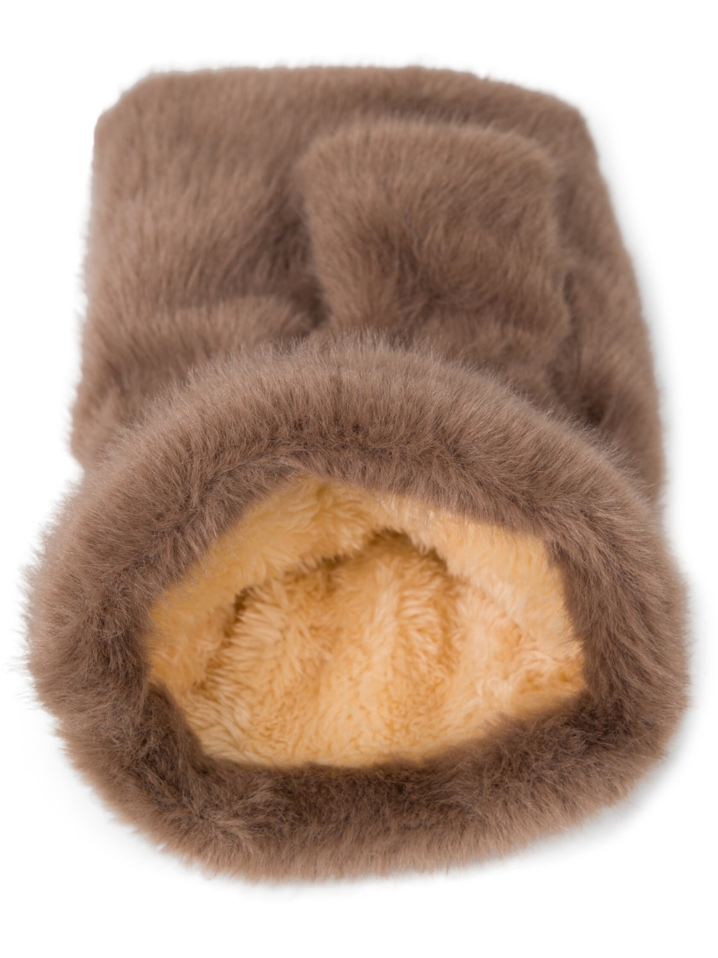 styleBREAKER Kurzfingerhandschuhe 'Fingerlose Handschuhe Kunstfell Einfarbig'‌‌‌ in Braun