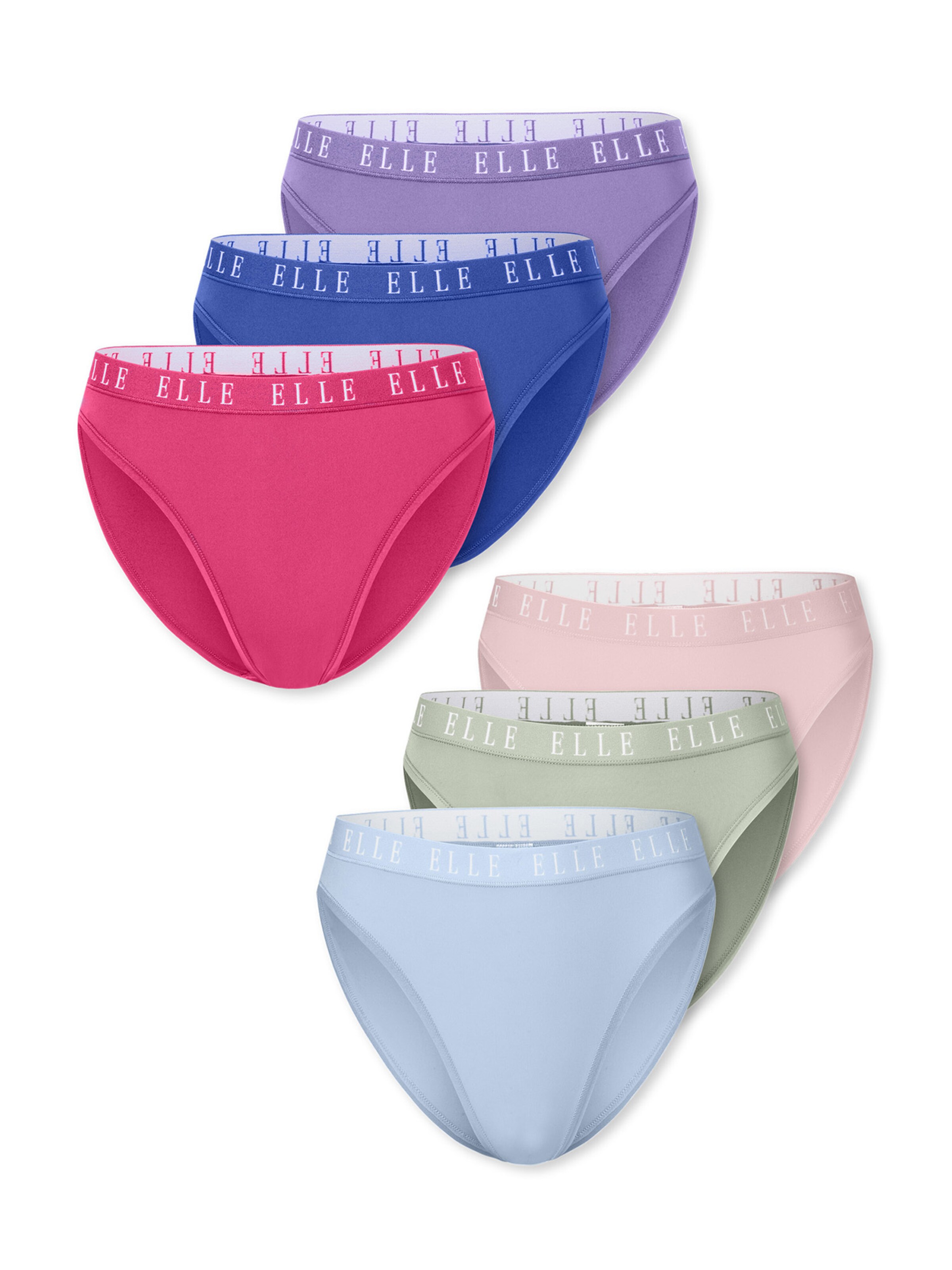 ELLE Slip ' High Leg - ELLE LOGO ' in Gemengde kleuren: voorkant