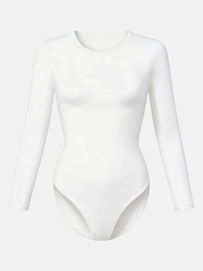 cfab Body moldeador 'Clean Longsleeve Crewneck Sculpting Bodysuit with Slip' en XS en blanco, Vista del producto