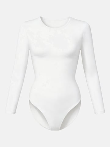 cfab - Body moldeador 'Clean Longsleeve Crewneck Sculpting Bodysuit with Slip' en blanco: frente