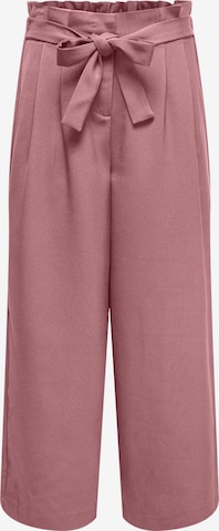 ONLY Wide leg Bandplooibroek 'Lizzo' in Roze: voorkant