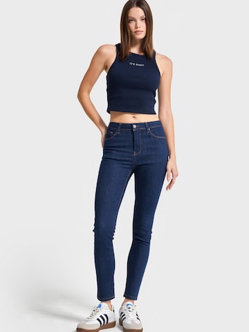 IT'S BASIC Skinny Jeans 'Skinny High Rise Jeans' in Blauw: voorkant