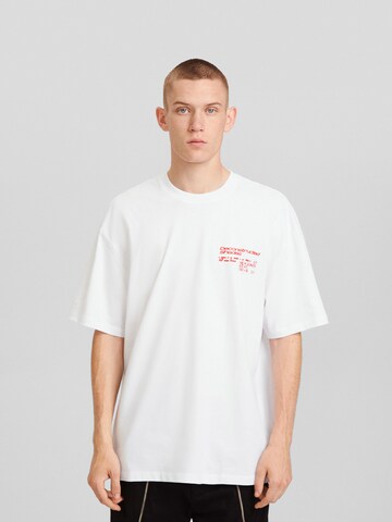 Bershka T-Shirt in Weiß: Vorderseite