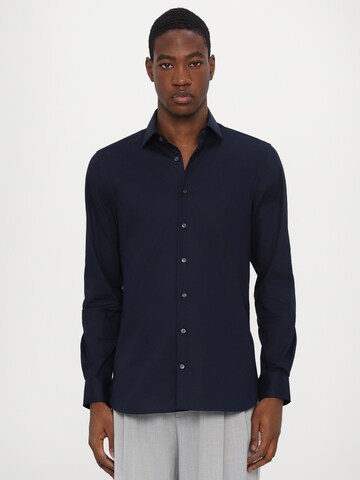 Michael Kors Slim fit Overhemd in Blauw: voorkant